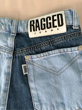 The Ragged Priest Light & Medium Blue Two-Tone Denim Jeans